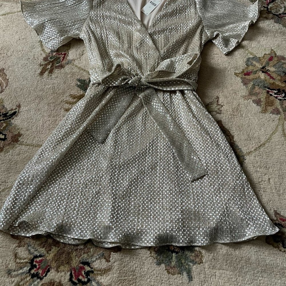NWT Anthro Waverly Grey Mini Dress - Picture 4 of 7